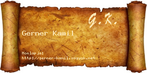 Gerner Kamil névjegykártya